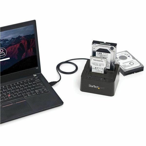 StarTech.com Dual-Bay USB 3.1 to SATA Hard Drive Docking Station, 2.5/3.5" SATA I/II/III, SSD/HDD Dock, USB Hard Drive Bay, Top-Loading - Image 7