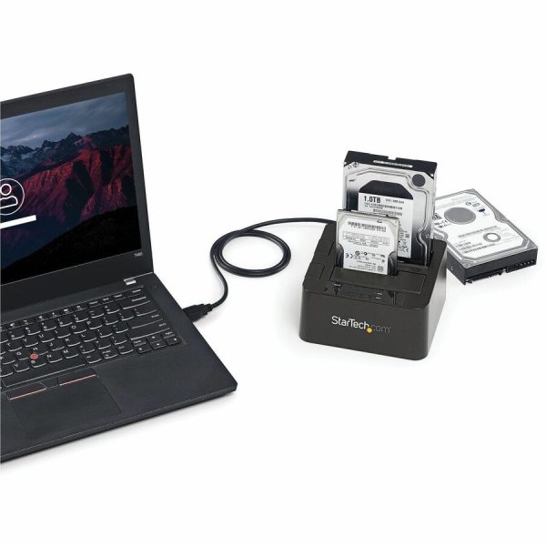 StarTech.com Dual-Bay USB 3.1 to SATA Hard Drive Docking Station, 2.5/3.5" SATA I/II/III, SSD/HDD Dock, USB Hard Drive Bay, Top-Loading - Image 8