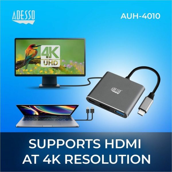 Adesso 3-IN-1 USB-C Multi-Port Docking Station (TAA Compliant) - Image 3