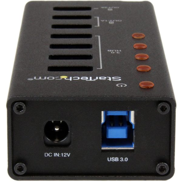 StarTech.com 4 Port USB 3.0 Hub plus 3 Dedicated USB Charging Ports (2 x 1A & 1 x 2A) - 5Gbps - Wall Mountable Metal Enclosure - Image 3