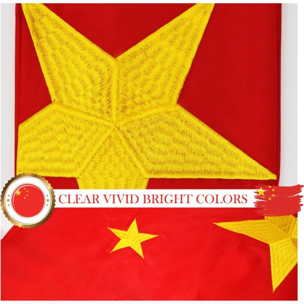 China (Chinese) Flag 300D Embroidered Polyester 3x5 Ft - Image 3