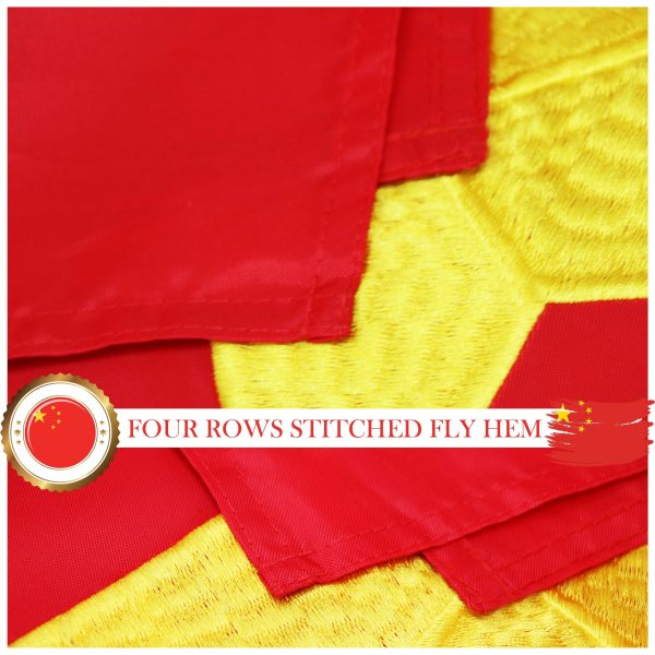 China (Chinese) Flag 300D Embroidered Polyester 3x5 Ft - Image 4