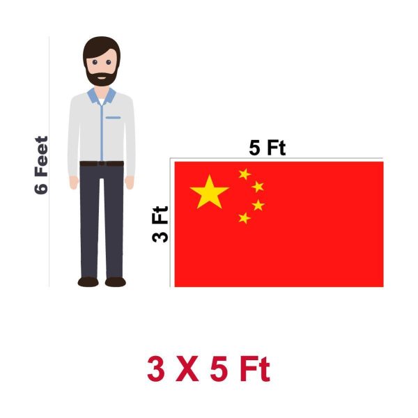 China (Chinese) Flag 300D Embroidered Polyester 3x5 Ft - Image 6