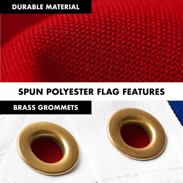 G128 Combo Pack: 5 Ft Tangle Free Aluminum Spinning Flagpole (Black) & Ohio OH State Flag 2x3 Ft, StormFlyer Series Embroidered 220GSM Spun Polyester | Pole with Flag Included - Image 4