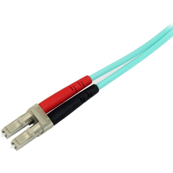 StarTech.com 10m (30ft) LC/UPC to SC/UPC OM3 Multimode Fiber Optic Cable, Full Duplex 50/125 Zipcord, 100G, LSZH Fiber Jumper Cord - Image 3