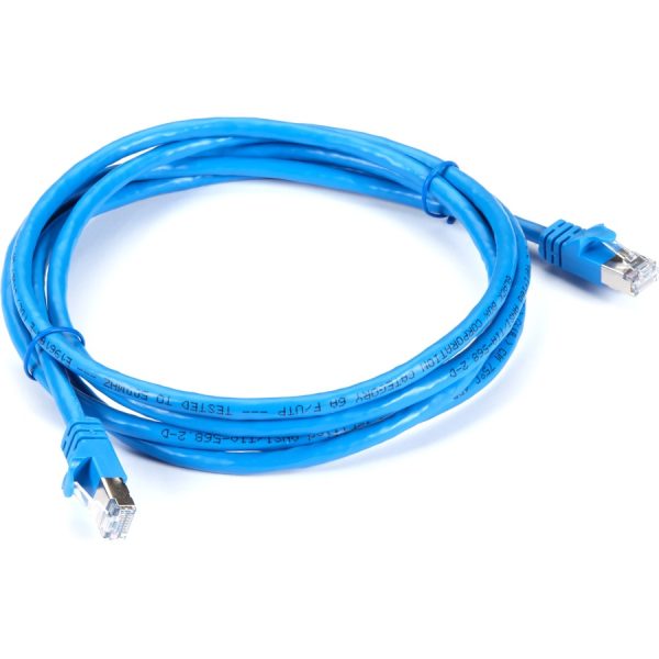 Black Box CAT6A 500-MHz STR Patch Cable Slim Molded Snagless Boot - F/UTP, CM PVC, BL, 7FT - Image 2