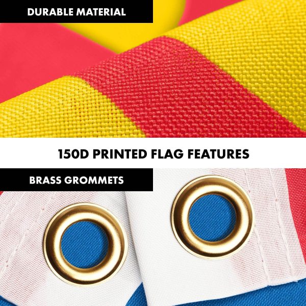 G128 Combo Pack: 6 Ft Tangle Free Aluminum Spinning Flagpole (Black) & Mongolia Mongolian Flag 3x5 Ft, LiteWeave Pro Series Printed 150D Polyester | Pole with Flag Included - Image 4