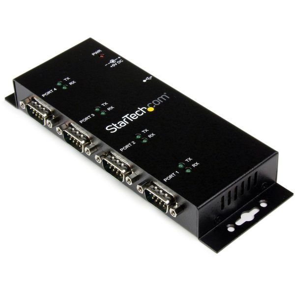StarTech.com USB to Serial Adapter Hub â€" 4 Port â€" Industrial â€" Wall Mount â€" Din Rail â€" COM Port Retention â€" FTDI USB Serial