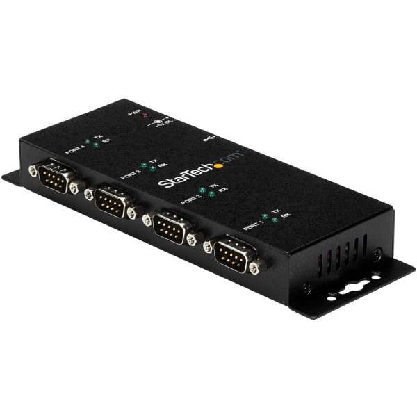 StarTech.com USB to Serial Adapter Hub â€" 4 Port â€" Industrial â€" Wall Mount â€" Din Rail â€" COM Port Retention â€" FTDI USB Serial - Image 2