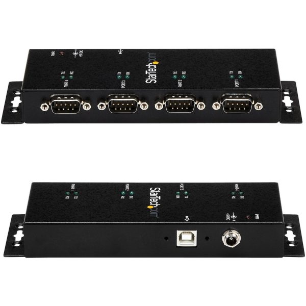 StarTech.com USB to Serial Adapter Hub â€" 4 Port â€" Industrial â€" Wall Mount â€" Din Rail â€" COM Port Retention â€" FTDI USB Serial - Image 5
