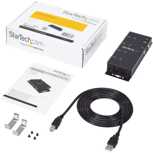 StarTech.com USB to Serial Adapter Hub â€" 4 Port â€" Industrial â€" Wall Mount â€" Din Rail â€" COM Port Retention â€" FTDI USB Serial - Image 6