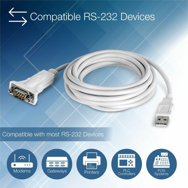 TRENDnet USB to Serial Adapter, TU-S910, 3m (10 Feet), USB to RS-232 Serial Converter, Windows and Mac Compatible, White - Image 4