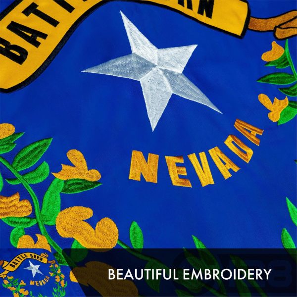 Nevada NV State Flag 3x5 Ft 10-Pack Double-sided Embroidered Polyester By G128 - Image 4