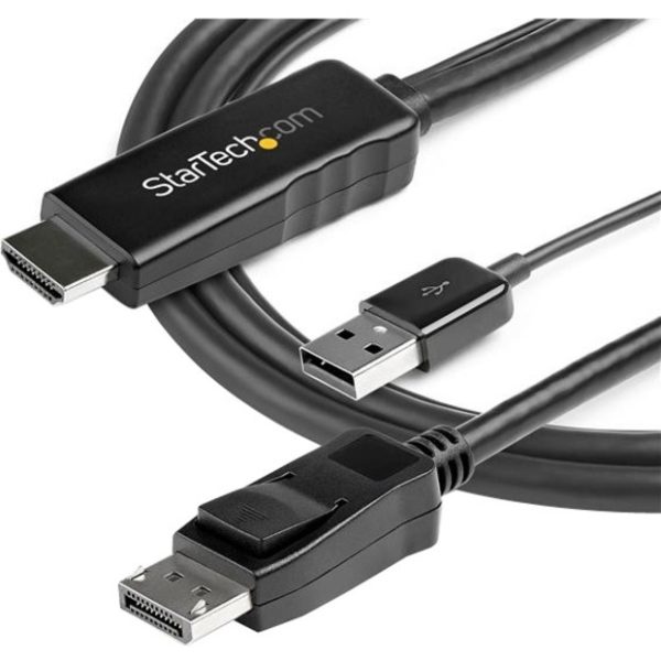 StarTech.com 3 m (9.8 ft.) HDMI to DisplayPort Cable - 4K 30Hz - USB-powered - Active HDMI to DisplayPort Cable (HD2DPMM10) - Image 5