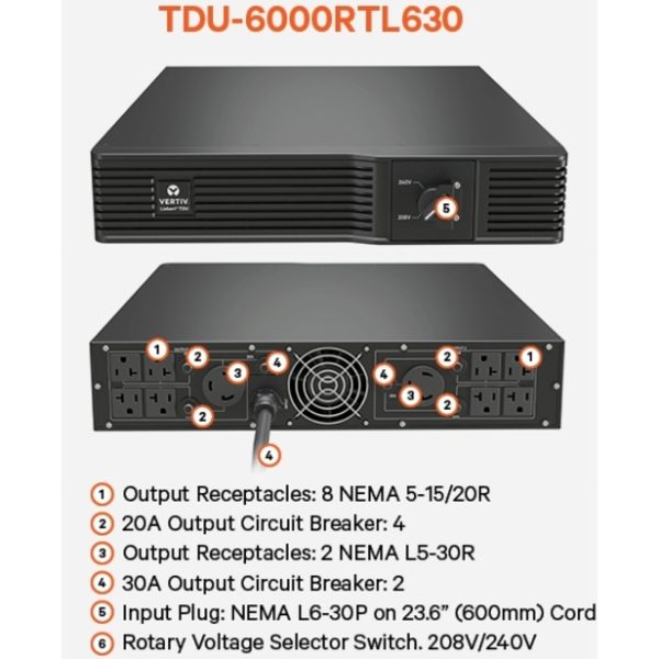 Vertiv Liebert TDU - 5050VA/5050W 120VAC|Step Down Transformer/Voltage Converter - Image 4