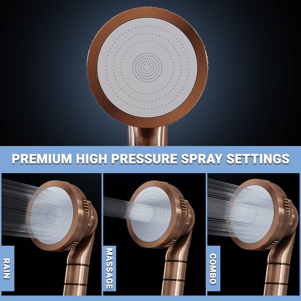 PureAction Luxury Filtered Shower Head with Handheld Hose  Hard Water Softener Shower Head  Removes Chlorine & Flouride  High Pressure Water Saving  Best Showerhead Filter  Oil Rubbed Bronze - Image 2