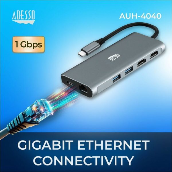 Adesso 9-in-1 USB-C Multi-Port Docking Station (TAA Compliant) - Image 3