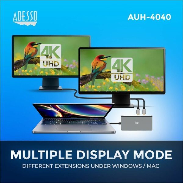 Adesso 9-in-1 USB-C Multi-Port Docking Station (TAA Compliant) - Image 6