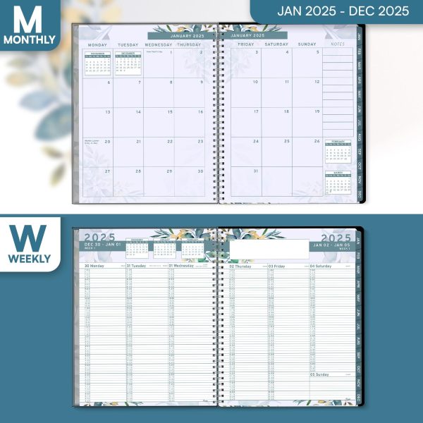 2025 Appointment Book & Planner   6.5 x 8.5 inches Large Tabbed Daily Hourly Weekly Planner Calendar & Schedule Book 15 Minute time Slots Business & Personal Planner Jan 2025  Dec 2025  Floral - Image 3