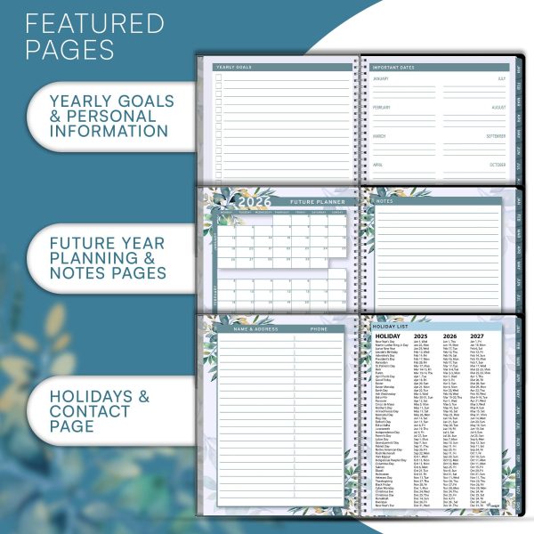 2025 Appointment Book & Planner   6.5 x 8.5 inches Large Tabbed Daily Hourly Weekly Planner Calendar & Schedule Book 15 Minute time Slots Business & Personal Planner Jan 2025  Dec 2025  Floral - Image 5