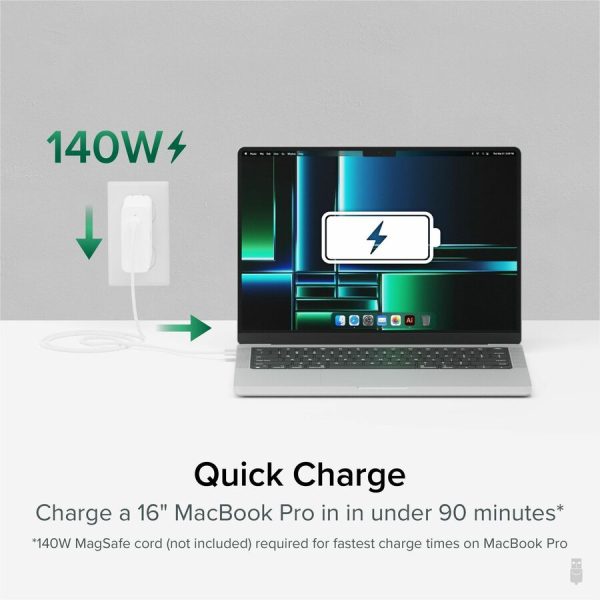 Plugable 140W USB C Charger, GaN Wall Charger for Laptop, PD 3.1 Power Adapter - Image 4