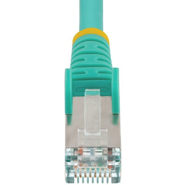 StarTech.com 6ft CAT6a Ethernet Cable, Aqua Low Smoke Zero Halogen (LSZH) 10 GbE 100W PoE S/FTP Snagless RJ-45 Network Patch Cord - Image 4