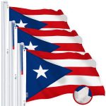G128 3 Pack: Puerto Rico Puerto Rican Flag | 4x6 Ft | StormFlyer Series Embroidered 220GSM Spun Polyester | Embroidered Design, Indoor/Outdoor, Brass Grommets, Heavy Duty, All Weather