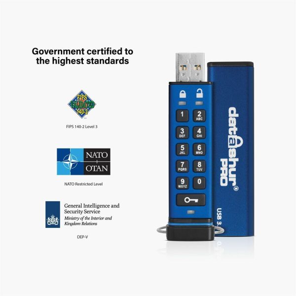 iStorage datAshur PRO 4 GB | Secure Flash Drive | FIPS 140-2 Level 3 Certified | Password protected | Dust/Water Resistant | IS-FL-DA3-256-4 - Image 3