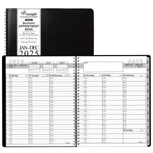 2025 Appointment Book & Planner   6.5 x 8.5 inches Large Tabbed Daily Hourly Weekly Planner Calendar & Schedule Book 30 Minute time Slots Business & Personal Planner Jan 2025  Dec 2025  Black