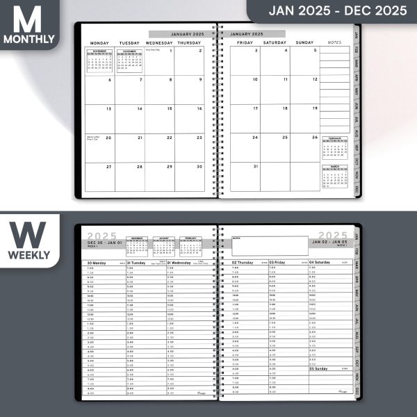 2025 Appointment Book & Planner   6.5 x 8.5 inches Large Tabbed Daily Hourly Weekly Planner Calendar & Schedule Book 30 Minute time Slots Business & Personal Planner Jan 2025  Dec 2025  Black - Image 3