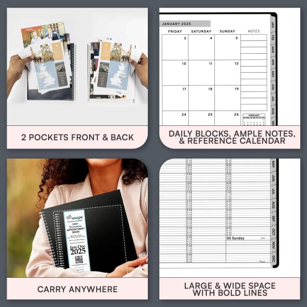 2025 Appointment Book & Planner   6.5 x 8.5 inches Large Tabbed Daily Hourly Weekly Planner Calendar & Schedule Book 30 Minute time Slots Business & Personal Planner Jan 2025  Dec 2025  Black - Image 4