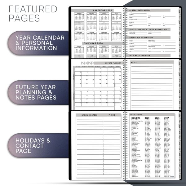 2025 Appointment Book & Planner   6.5 x 8.5 inches Large Tabbed Daily Hourly Weekly Planner Calendar & Schedule Book 30 Minute time Slots Business & Personal Planner Jan 2025  Dec 2025  Black - Image 5