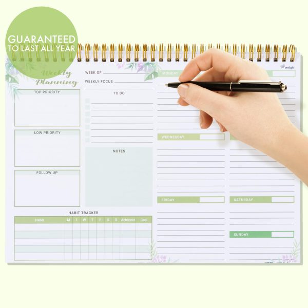 Weekly Undated Planner Notepad 8.5x12 –  52 Week Calendar & To Do List for Planning with Easy Tear off Sheets – Used for Goal Schedule & Habit Tracking (Watercolor) - Image 5