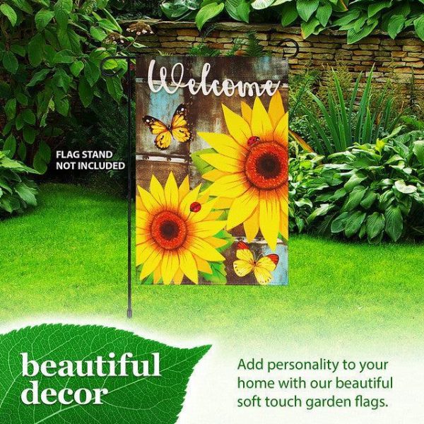G128 Garden Flag Welcome Sunflowers and Butterflies | 12x18 Inch | Printed Blockout Polyester - Everyday Decoration - Image 8