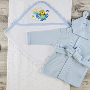 Hooded Towel, Wash Mittens And Robe Ls_0616