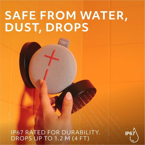 ULTIMATE EARS MINIROLL Ultra-Portable Waterproof Bluetooth Speaker, Big Bass, IP67 Dustproof, 131 ft (40 m) Range - Revive Grey - Image 4