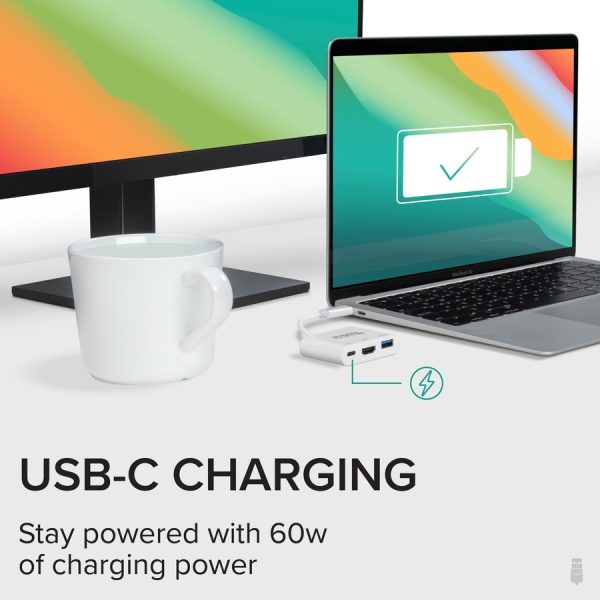 Plugable USB C to HDMI Multiport Adapter, 3-in-1 USB C Hub with 4K HDMI Output, USB 3.0 and USB-C Charging Port - Image 4
