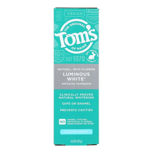 Tom's Of Maine - Thspst Luminous Cln Mint - Case of 6 - 4 OZ - Image 2