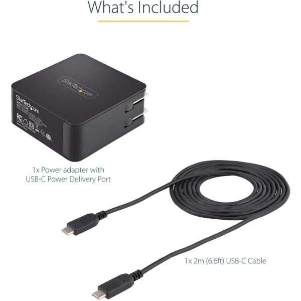 StarTech.com USB C Wall Charger, 60W PD with 6ft/2m Cable, Portable USB Type C Laptop Charger, Universal Adapter, USB IF/ETL Certified - Image 7