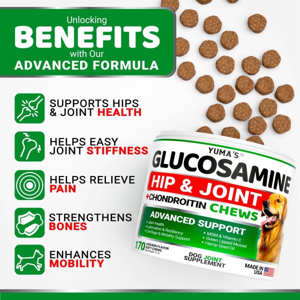 Glucosamine for Dogs   Hip and Joint Supplement for Dogs   170 Ct   Glucosamine Chondroitin for Dogs Chews   Dog Joint Pain Relief with MSM   Advanced Dog Joint Supplement Health   Mobility Support - Image 2