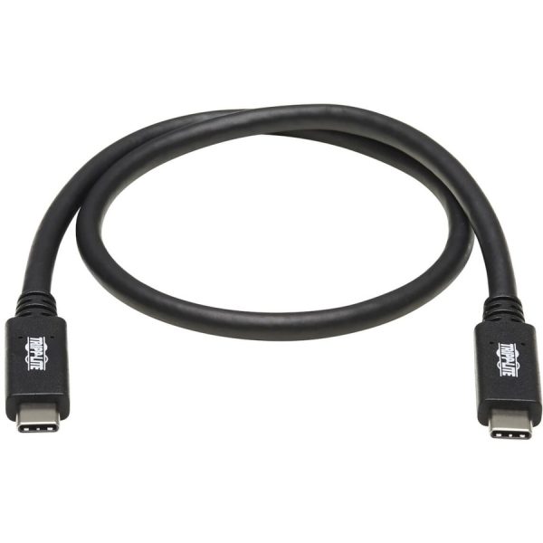 Eaton Tripp Lite Series USB-C Cable (M/M) - USB 3.2, Gen 2 (10 Gbps), 5A (100W) Rating, Thunderbolt 3 Compatible, 20-in. (50.8 cm) - Image 2