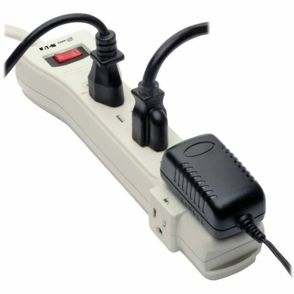 Eaton Tripp Lite Series Protect It! 7-Outlet Surge Protector, 7 ft. Cord with Right-Angle Plug, 2160 Joules, Diagnostic LEDs, Light Gray Housing - Image 3