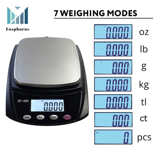 Ounce Carat and Gram Scale 0.01g Accuracy Digital Balance Laboratory Scales Scientific Scale Lab Balance 600g   USB Charger and AC DC Adapter Included - Image 4