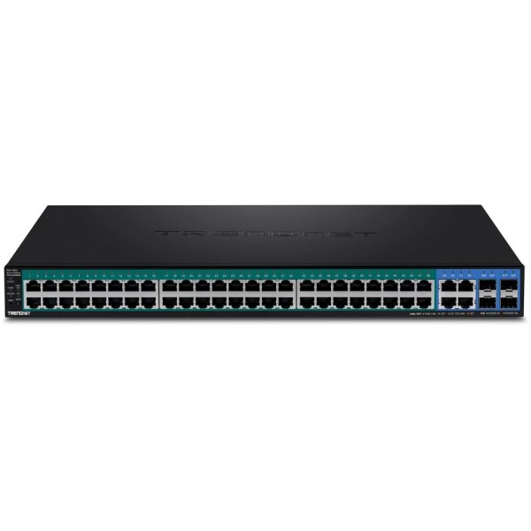 TRENDnet 52-Port Web Smart PoE+ Switch; 48 x Gigabit PoE+ Ports; 4 x Shared Gigabit Ports (RJ-45 or SFP); VLAN; QoS; LACP; IPv6 Support; 740W PoE Power Budget; Lifetime Protection; TPE-5048WS - Image 5