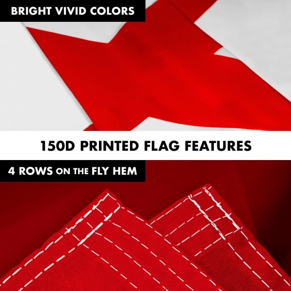 G128 Combo Pack: 6 Feet Tangle Free Spinning Flagpole (Black) Alabama AL State Flag 3x5 ft Printed 150D Brass Grommets (Flag Included) Aluminum Flag Pole - Image 5