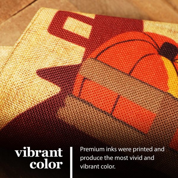 G128 Garden Flag Happy Fall Pumpkins in Truck Bed | 12x18 Inch | Printed Burlap Polyester - Fall Decoration - Image 6
