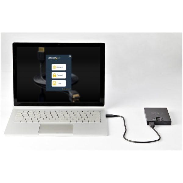 StarTech.com Biometric Enclosure - 256-bit AES Encrypted USB 3.0 External Hard Drive Enclosure 2.5" SATA HDD/SSD - Fingerprint & Password - Image 5