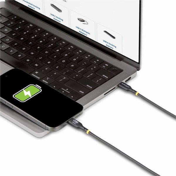 StarTech.com 6ft USB-C Charging Cable, USB-IF Certified USB C Cable, 240W PD EPR, USB 2.0 Type-C Laptop Charger Cord, TPE Jacket, M/M - Image 7