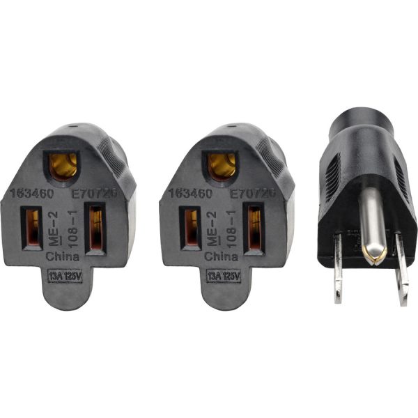 Eaton Tripp Lite Series Extension Cord Y Splitter, NEMA 5-15P to 2x NEMA 5-15R - 13A, 120V, 16 AWG, 18-in. (45.72 cm), Black - Image 3