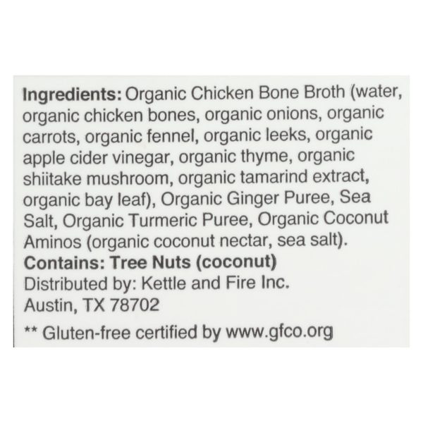Kettle And Fire - Bone Broth Trmc Ginger Chicken - Case of 6 - 16.9 OZ - Image 2